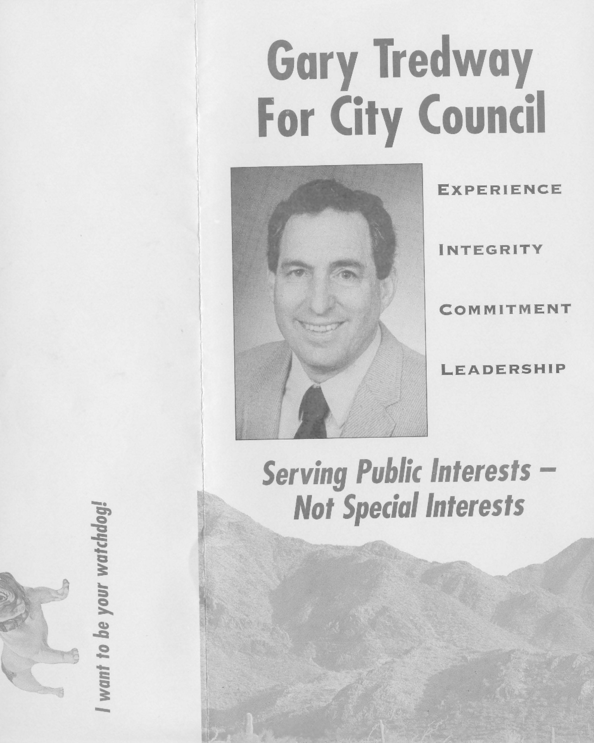 An original flyer from Howard’s Scottsdale City Council election campaign as Gary Tredway.